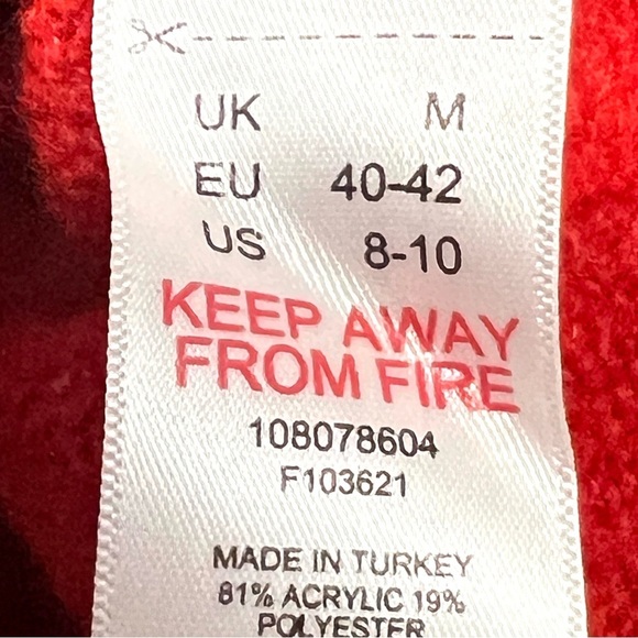 TOPSHOP Red Daisy Quarter Zip Collared Crop Cozy Knit Sweater Womens 10 - Picture 14 of 15